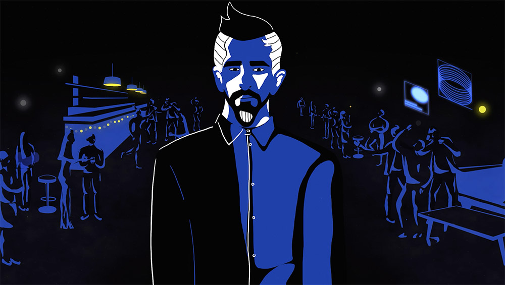 Animated music video blue still