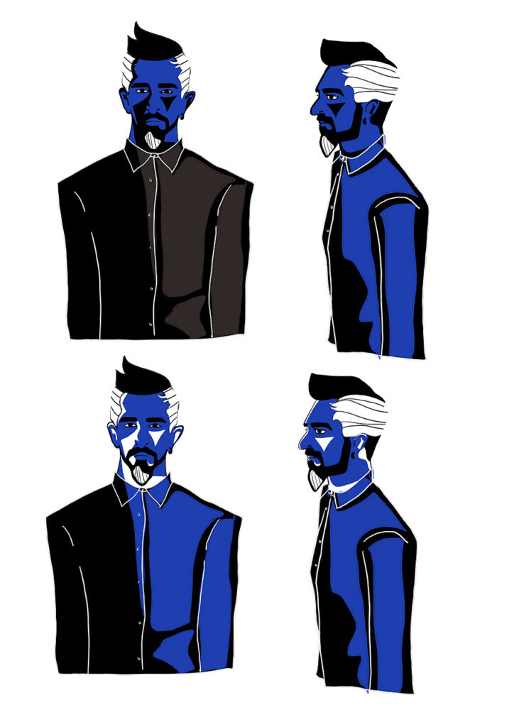 Character design in blue