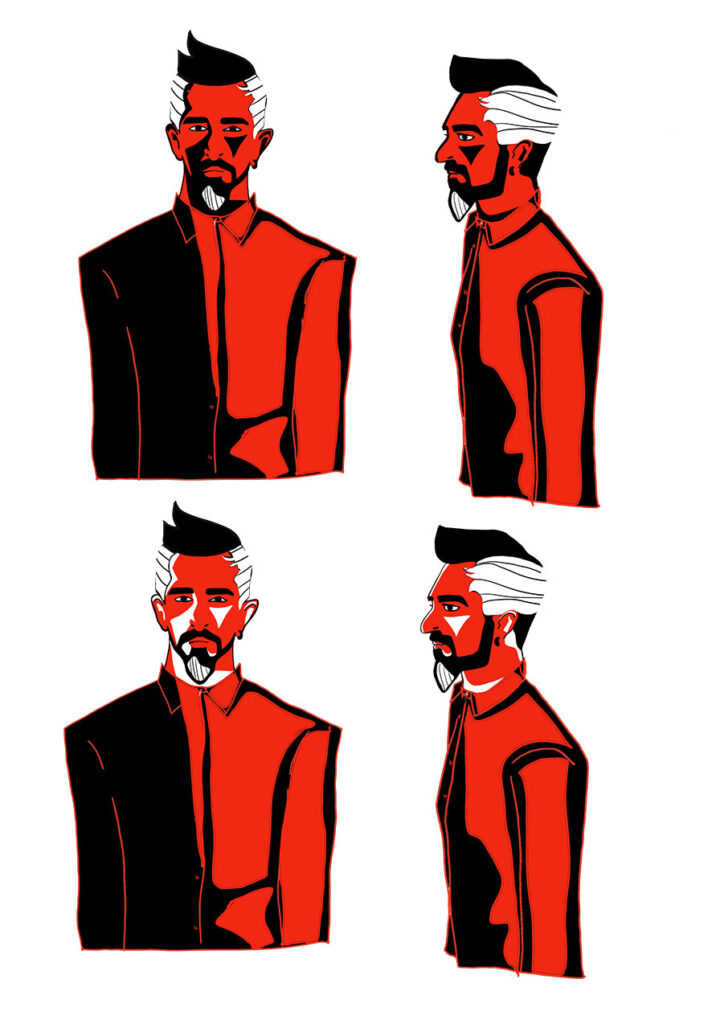 Character design in red